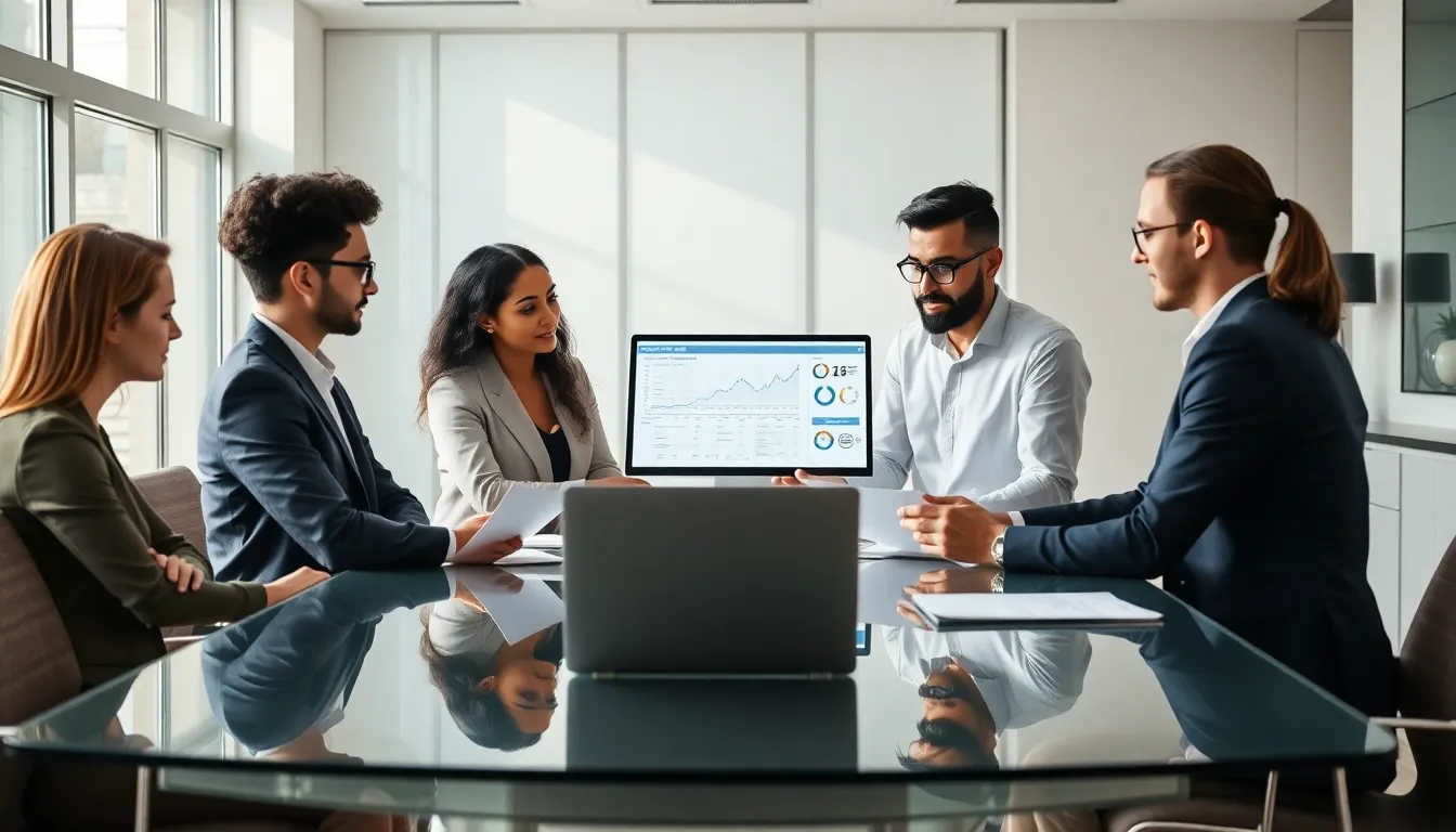 diverse finance professionals collaborating on tax planning strategies.